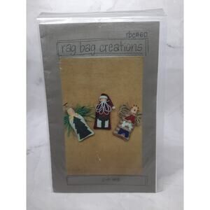 1998 Rag Bag Creations Christmas Holiday Craft Pattern Pin Me Angel Santa